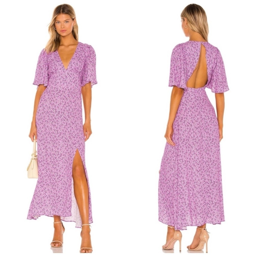 AFRM x Revolve Zelda Floral Maxi Dress in Lilac Ditsy